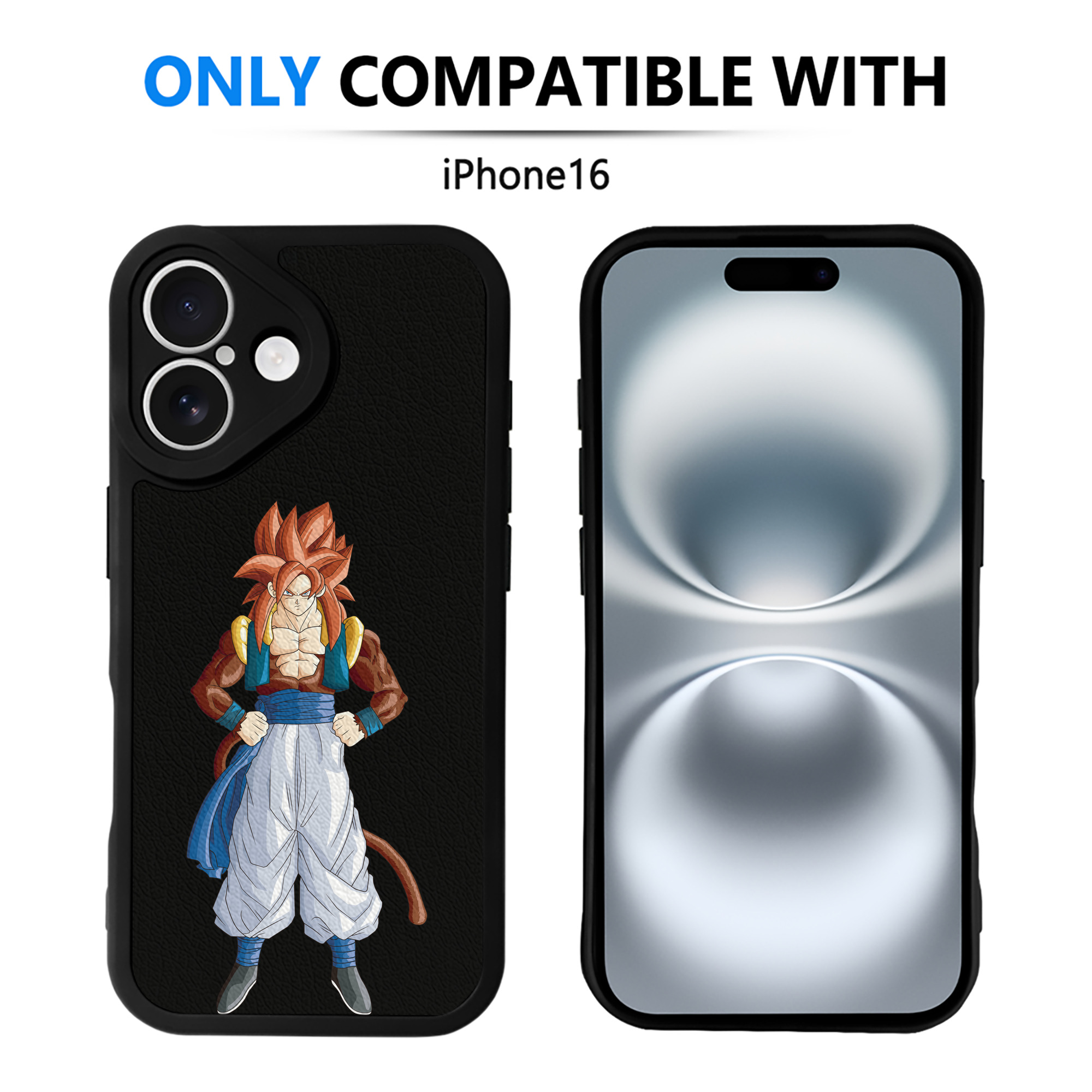 （画像用） ドラゴンボール 孫悟空（そん ごくう）Son Goku カカロット DRAGON BALL Kakarotto 【iPhone 16シリーズ対応】シリコンスマホケース（レザー調） 材質：シリコン